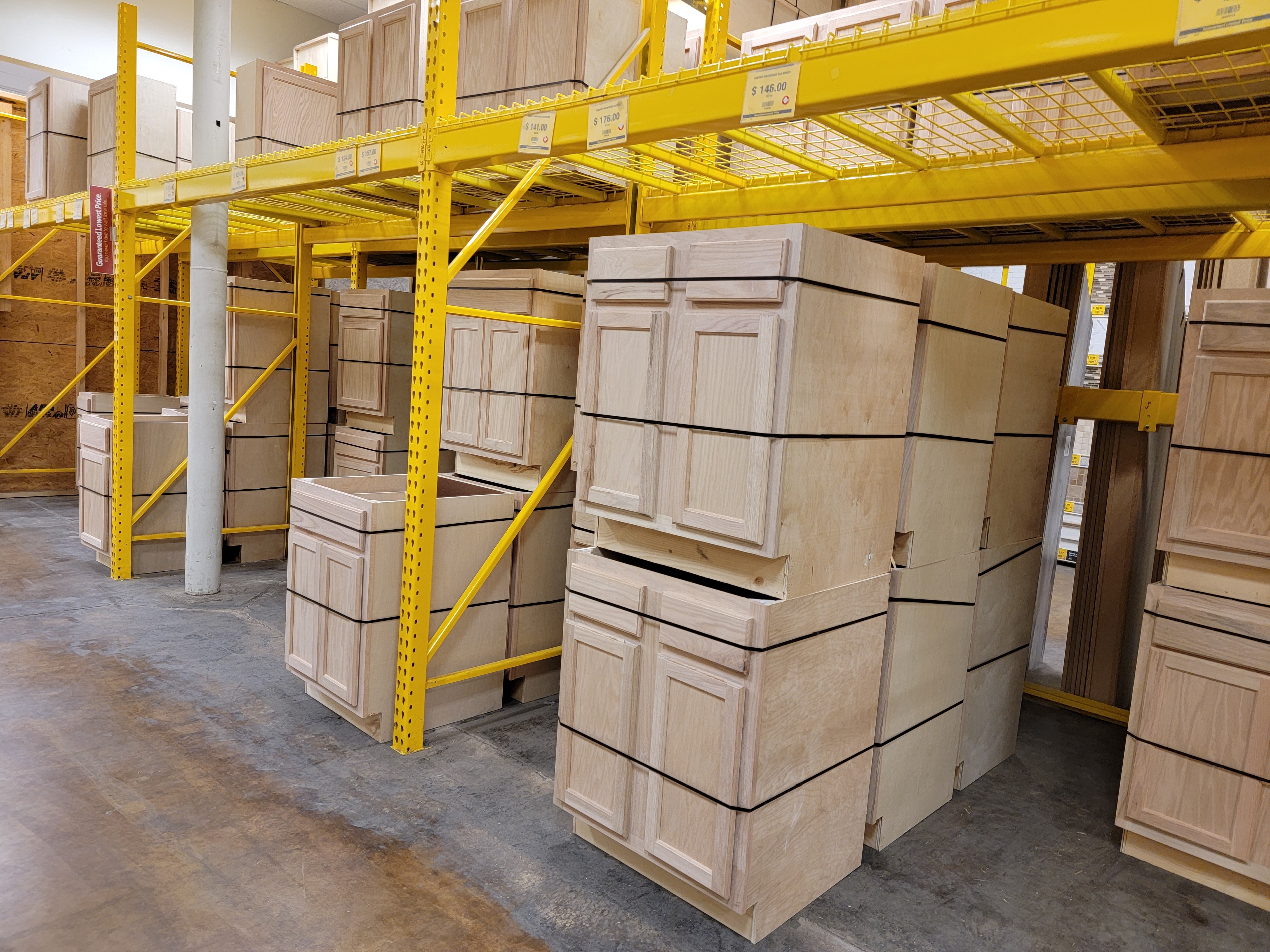 in-stock unfinished oak cabinets